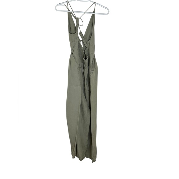Free People Emma Linen Jumpsuit Alfalfa Size Large - Picture 13 of 16